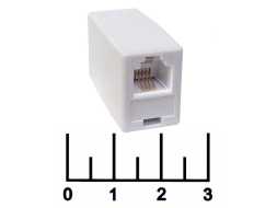 Переходник телефонный 2 гнезда 6P4C (RJ-11) линейный (03-0022) Rexant