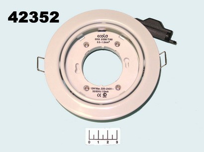 Светильник для лампы GX53 встраиваемый поворотный FT9073 ECOLA (40*120) белый