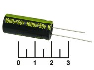 Конденсатор электролитический ECAP 1000мкФ 50В 1000/50V 1231 105C (WL)