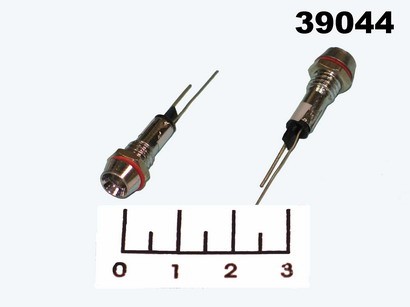 Лампа светодиодная 220V красная L-614-R (6мм)