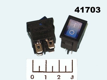 Выключатель 12/20 MIRS-2C синий 4 контакта SC-768 (подсветка 12V)