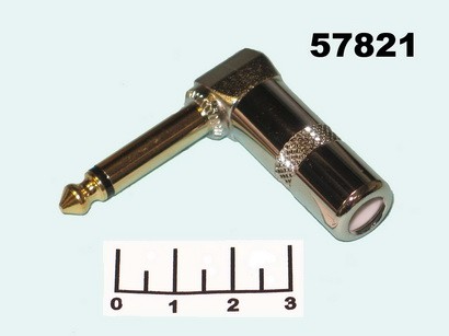Разъем AUD 6.3 штекер моно угол металл gold пайка Premier (1-132G)
