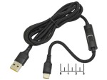 Шнур USB-Type C 1.2м Hoco S13 шелк (индикатор заряда) (черный)