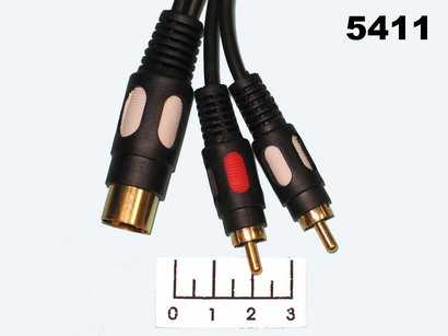 Шнур 2RCA-DIN 5pin 1.5м gold пластик Premier/Rexant