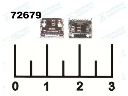 Разъем питания micro USB 7pin гнездо (ж) 4 крепежа Samsung S7270/S7272/G386F/G530H (РЗ-6686/РЗ-9925)