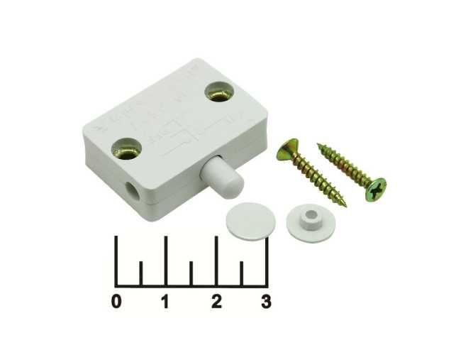 Кнопка 220/1 220V 1A белая без фиксации PBS1203A