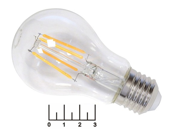 Лампа светодиодная 220V 7W E27 2700K белый теплый A60 прозрачная нитевидная Feron LB-57 (25569)