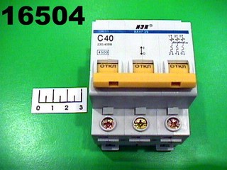 Автоматический выключатель 40A 3-полюсный ВА47-29 ИЭК (характеристика C)