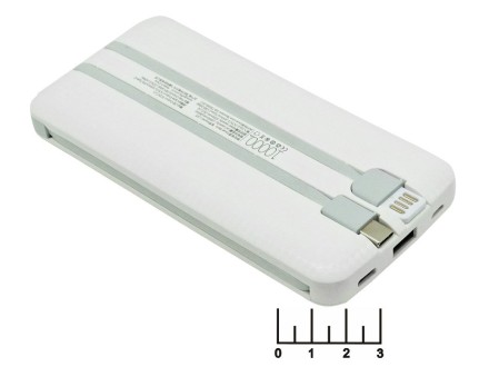 Power Bank USB 5V 3A 10Ah - micro usb +Type C (быстрая зарядка) micro usb+type C + lightning L105