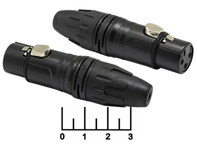 Разъем XLR гнездо металл черный gold