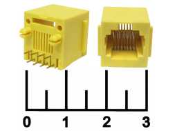 Разъем компьютерный гнездо 8P8C (RJ-45) на плату желтый 8P8C-TJ3