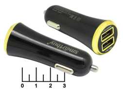 Автомобильное зарядное устройство 2USB 5V 2.1A/5V 1A Smartbuy SBP-2020 черный