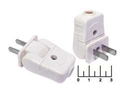 Вилка электрическая без земли белая трансформер Китай