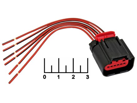 Разъем 6pin гнездо влагозащищенный на проводе 114191681 Cargen (AX518-2)