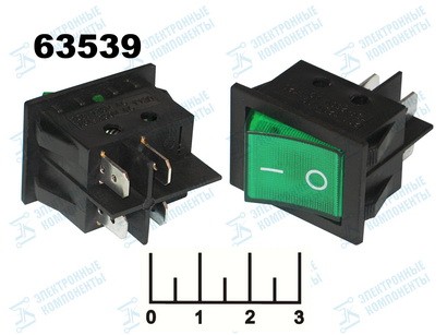 Выключатель 250/15 IRS-3C зеленый 4 контакта Б (IRS-201-3C-G)