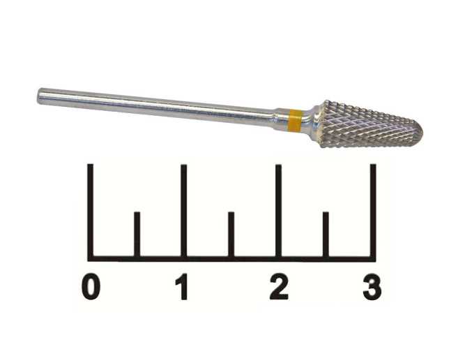 Бор-фреза конус с закругленным концом 2.3мм стальной желтый №1 (N09)