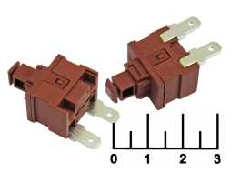 Кнопка 250/10 250V 10A с фиксацией 2 контакта для пылесоса KAG-03C (S1720) (коричневая)