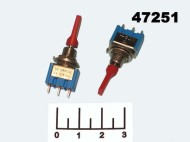 Тумблер 250/3 MTS-1 2-х позиционный красный колпачок 3 контакта (MTS-102-E1)