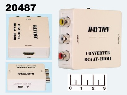 Конвертор 3RCA-выход HDMI + mini USB Dayton (10-0006)