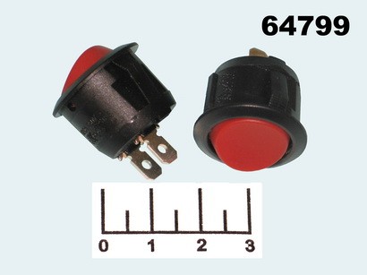 Выключатель 250/10 R13-112A красный круглый 2 контакта