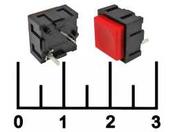 Кнопка тактовая 10*10*9 красная без фиксации 2 контакта (PB13-A-RN-S)