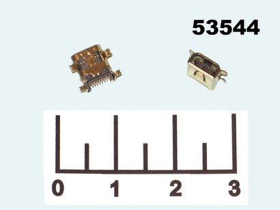 Разъем питания mini USB 8pin гнездо на плату gold (MU-008-07)