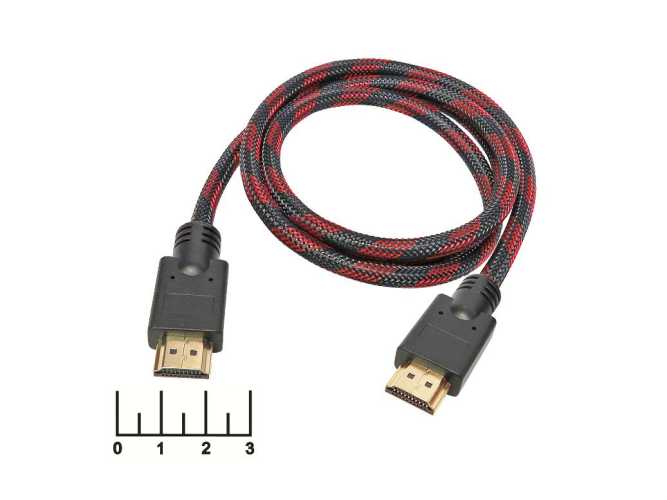 Шнур HDMI-HDMI 1м gold пластик шелк