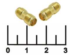 Переходник SMA 2 гнезда реверс gold