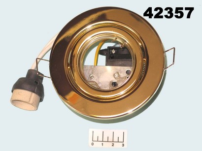 Светильник для лампы GU10 встраиваемый поворотный FT3008 Ecola (25*105) золото