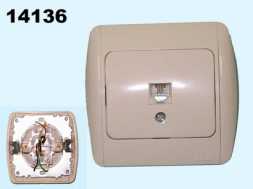 Розетка-1 телефонная врезная EL-BI Zirve белая