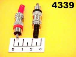 Разъем RCA штекер металл + пластик (1-202)