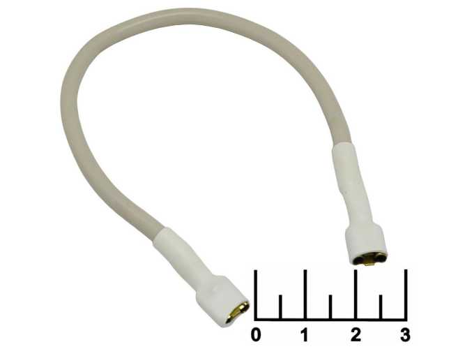 Клеммы ножевые 2 гнезда 6.3мм на проводе 1*4мм 20см белая с изоляцией