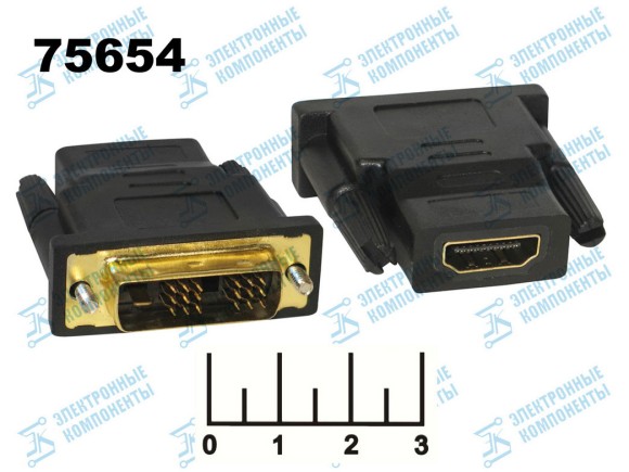 Переходник DVI-D штекер/HDMI гнездо gold (A-HDMI-DVI-2)