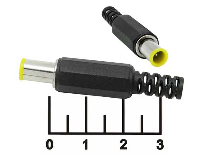 Разъем питания штекер 6.5*4.4мм на кабель