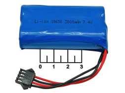 Аккумулятор 7.4V 3A 2*18650 Li-ion (разъем 4pin)