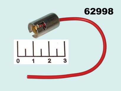 Патрон для лампы BA9S 1 контакт на проводе металл (1156/S25)