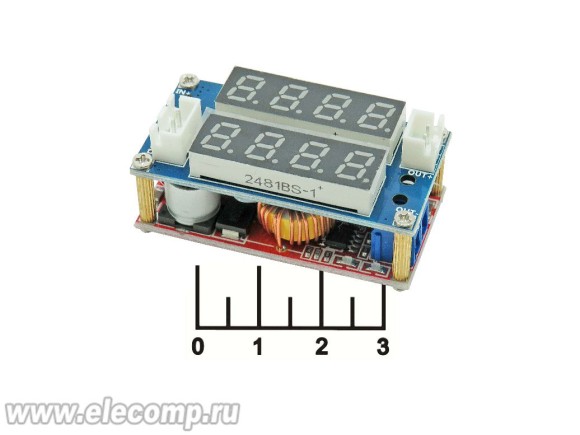 Преобразователь DC/DC вход 5-32V/выход 0.8-30V 0-5A XL4015 (понижающий) вольтметр + амперметр