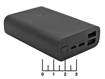 Power Bank 2USB 5V 3A 10Ah - micro USB + Type C (быстрая зарядка) Mi Power Bank 3 Ultra Compact