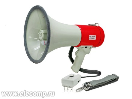 Мегафон ручной MG-220SWL выносной микрофон + сирена + аккумулятор (8*D)