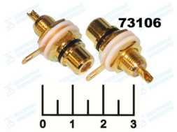 Разъем RCA гнездо в панель под гайку gold черный (1-291g)