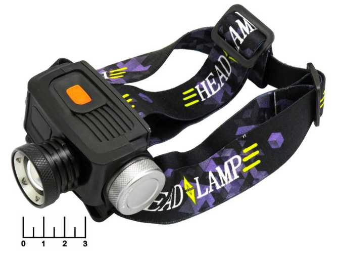 Фонарь налобный 1 светодиод аккумуляторный Патриот PT-FLG13 3 режима zoom (з/у micro USB)