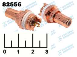 Разъем RCA гнездо в панель под гайку gold белый