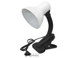 Светильник для лампы E27 на прищепке с выключателем TL-108 LEEK (белый)