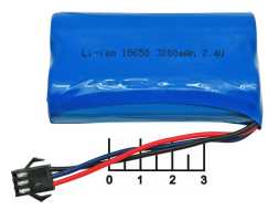 Аккумулятор 7.4V 3A 2*18650 Li-ion (разъем 3pin) (36*65мм)