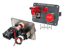 Панель управления с подсветкой (тумблер+кнопка старт) YJ-ISP05 (20-0124) карбон