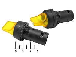 Выключатель 220/5 220V 5A желтый SB7-CK2561 2-х позиционный с фиксацией (подсветка 220V)