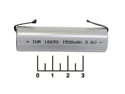 Аккумулятор 3.6V 1.5A 18650 Li-ion INR с выводами (010198M)