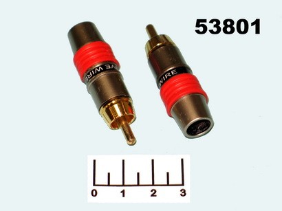 Разъем RCA штекер на кабель под пайку gold комбинированный (RP-213G) красный