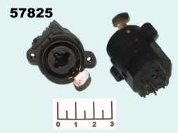 Разъем XLR гнездо 3 контакта + AUD 6.3 гнездо стерео в панель комбинированный (1-199)