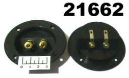 Клемма банан 2 гнезда gold металл круглая 75мм (10-0047/1-727G)